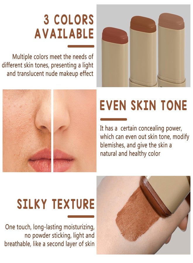 Grenben Foundation Stick Beauty Balm Serum Boosted Skin Tint, Solid Tinted Moisturizing Serum Contour Stick Foundation Face for Women, for Face Natural Makeup (03, 18g) - Image 5